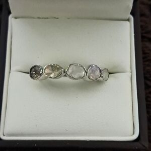 Natural Polki-Sliced Diamond Ring In 925 Sterling Silver.